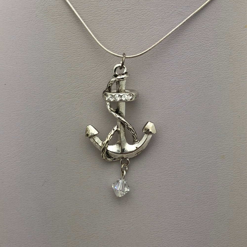 Anchor Necklace w/ Swarovski Elements - 925 chain